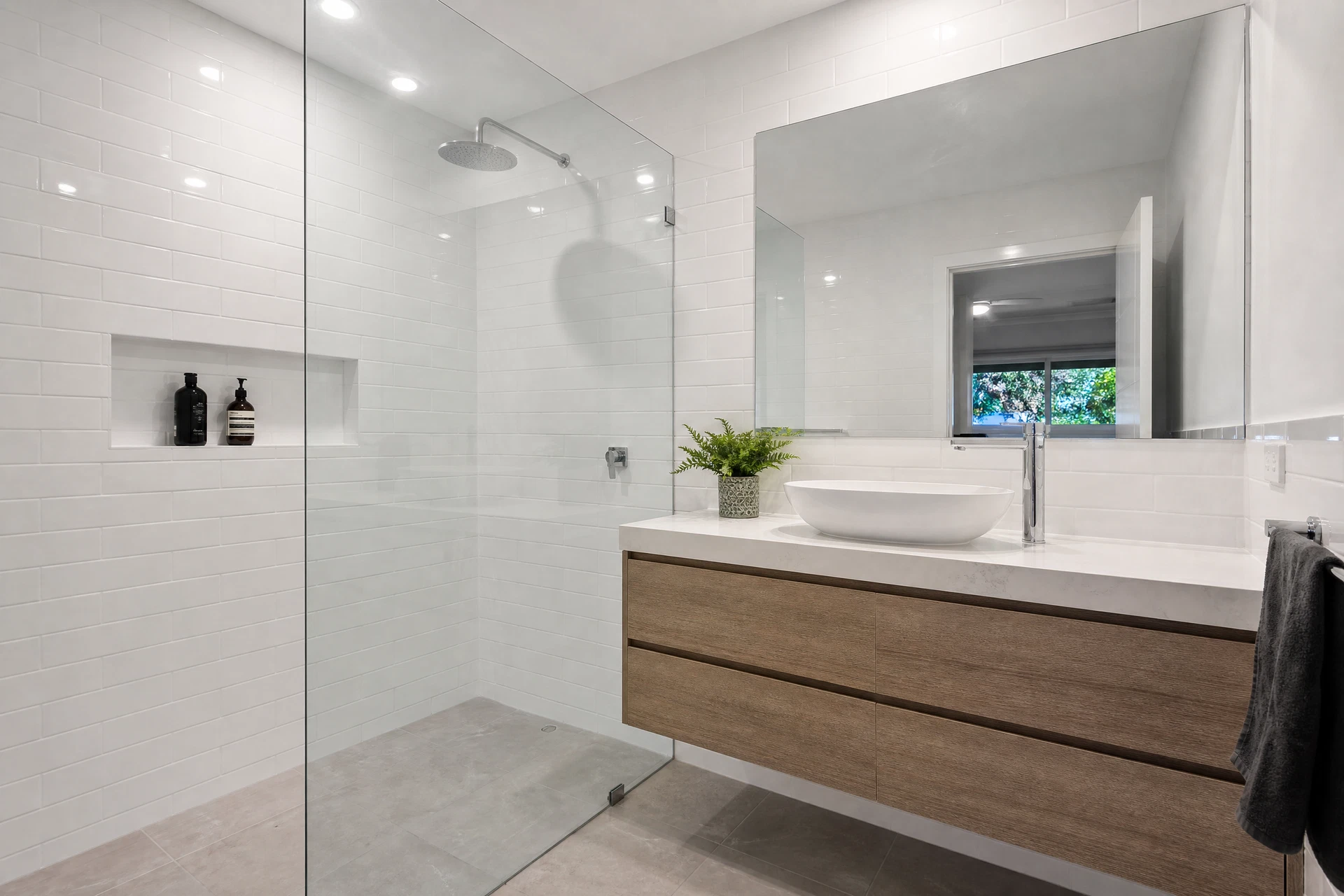 Completed modern bathroom renovation in a Broadmeadows home — Home Hero Services