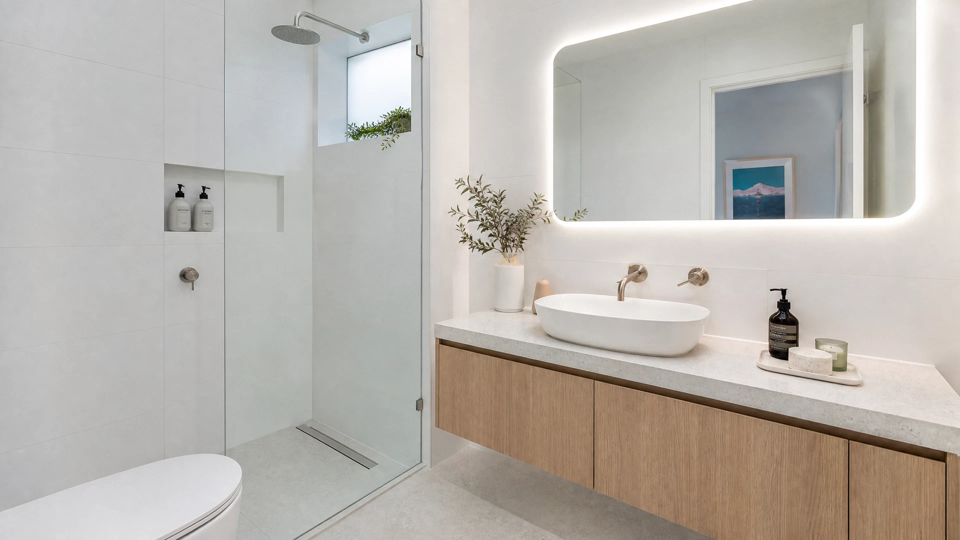 Newly renovated modern bathroom in a Thomastown home — Home Hero Services bathroom renovation