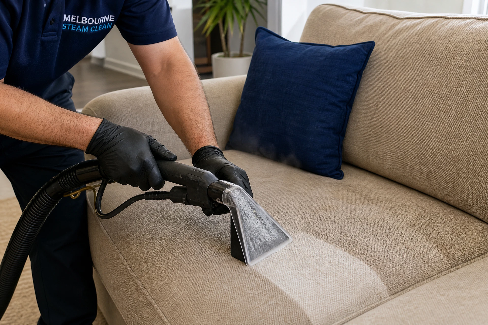 Professional couch steam cleaning in Meadow Heights — Home Hero Services
