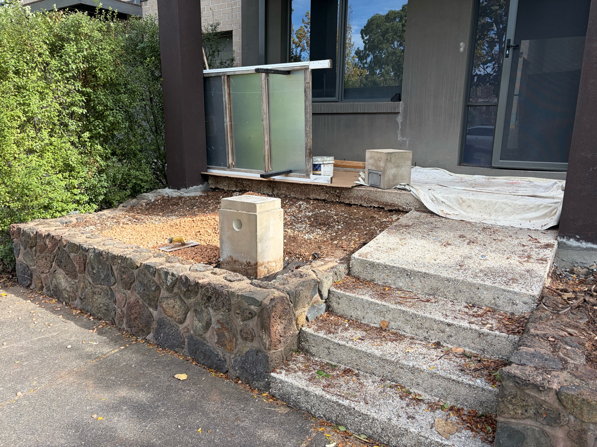 Garden landscaping before — cleared site ready for new planting, Melbourne