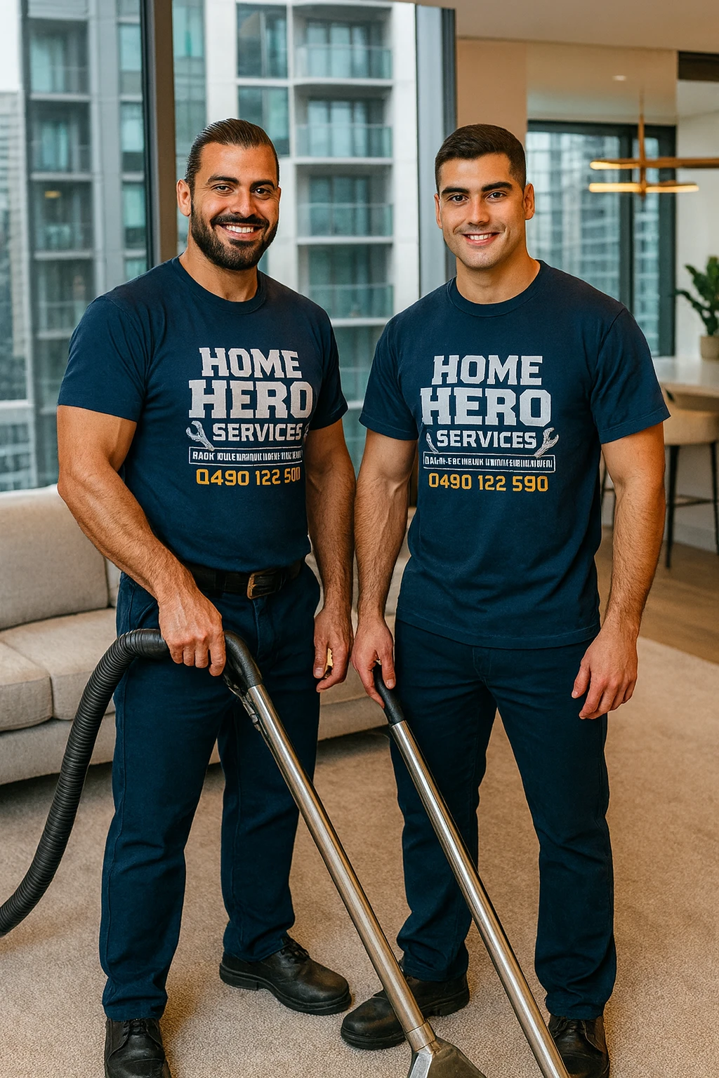 Professional technician performing carpet cleaning Broadmeadows using high-pressure steam extraction on a residential living room floor.
