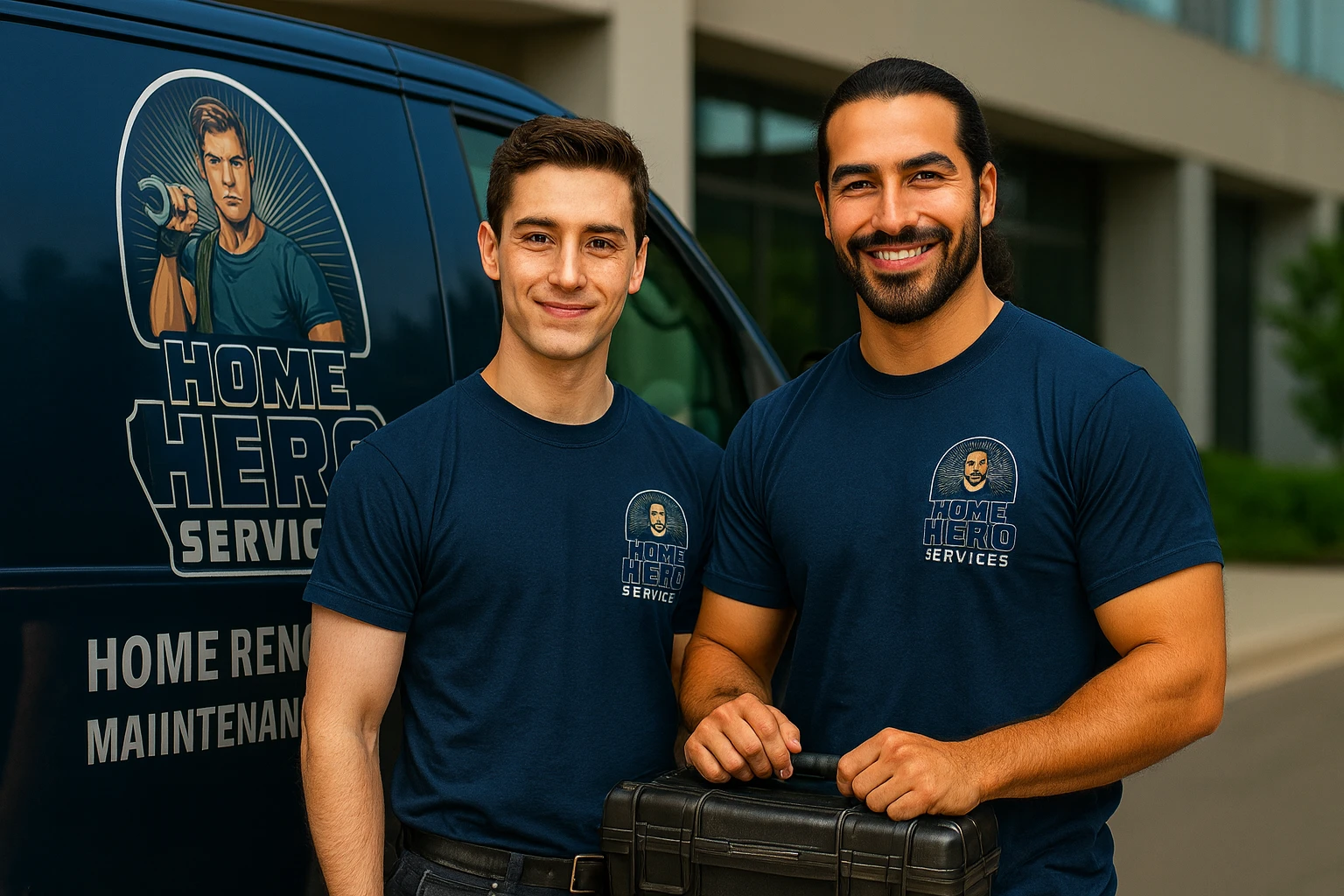 Home Hero Services team in front of branded van serving all Melbourne suburbs