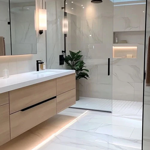 re-grouted tiles and installed a new shower screen within a day.