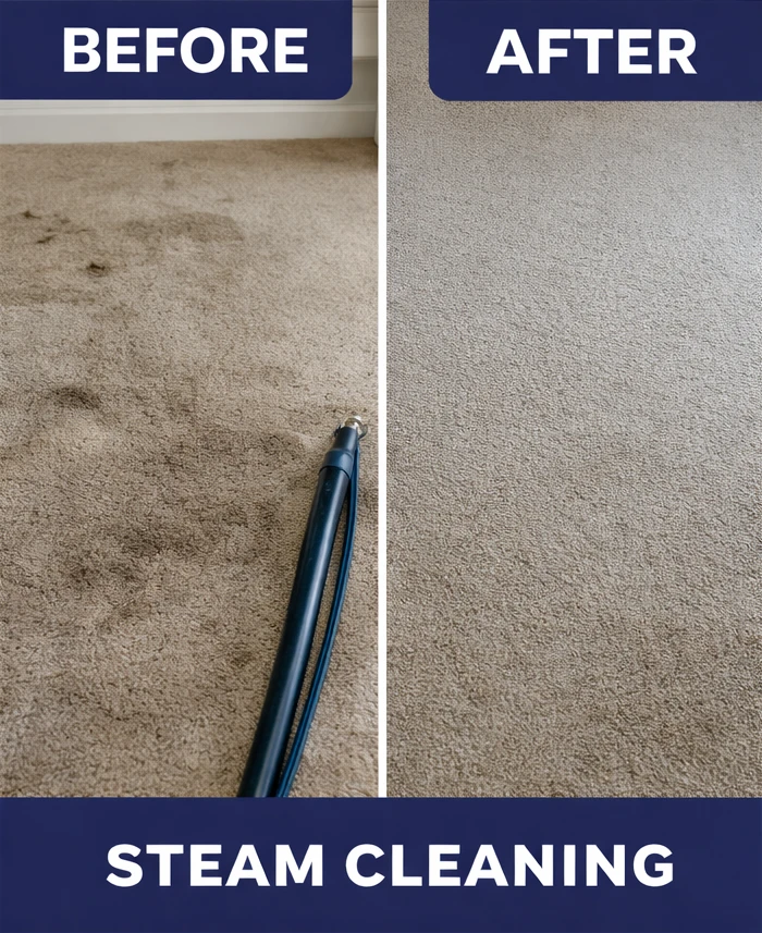 Carpet steam cleaning before and after
