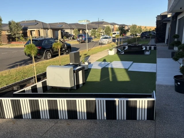 Synthetic grass and custom fountain installation Craigieburn