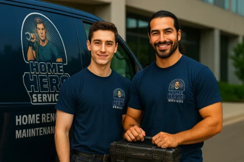 Home Hero Services team in front of branded van serving all Melbourne suburbs